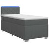 vidaXL Lit de box spring avec matelas et LED Gris fonc&eacute; 90 x 200 cm