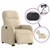 vidaXL Fauteuil inclinable &eacute;lectrique cr&egrave;me tissu