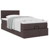 vidaXL Lit ottoman avec matelas marron foncé 90x200 cm tissu