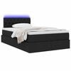 vidaXL Lit avec rangement et LED avec matelas Noir 120 x 190 cm tissu