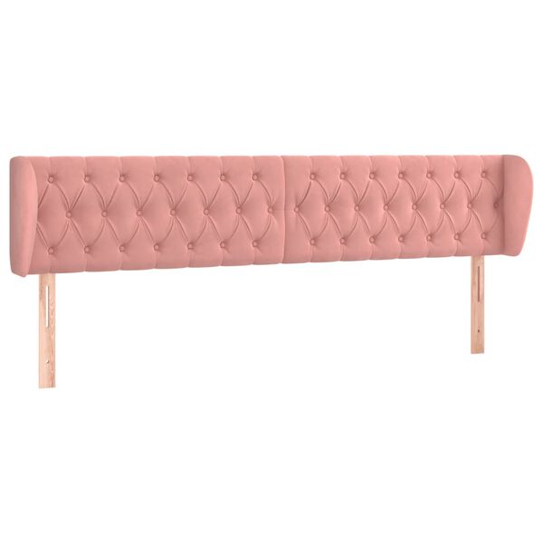 vidaXL T&ecirc;te de lit avec oreilles Rose 183x23x78/88 cm Velours
