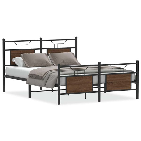 vidaXL Cadre de lit sans matelas ch&ecirc;ne marron 140x190 cm
