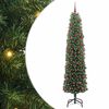 vidaXL Sapin de No&euml;l artificiel Vert 210 cm PVC et acier et plastique