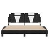 vidaXL Cadre de lit Viana sans matelas noir et blanc 160x200 cm similicuir