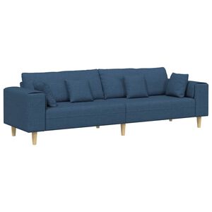 vidaXL Canap&eacute; Bleu 250 x 77 x 76 cm tissu