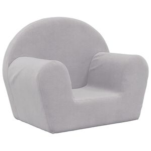 vidaXL Canap&eacute; pour enfants gris clair peluche douce