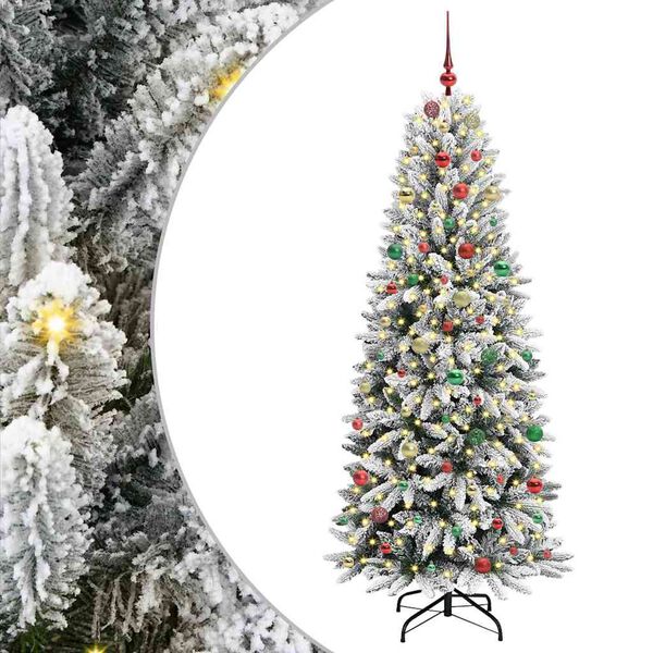 vidaXL Sapin de Noël artificiel avec 300 LED Blanc 78 x 78 x 210 cm