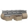 vidaXL Salon de jardin avec coussins 6pcs m&eacute;lange beige r&eacute;sine tress&eacute;e