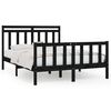 vidaXL Cadre de lit sans matelas noir bois de pin massif 150x200 cm