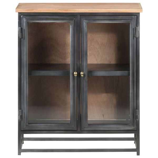 vidaXL Buffet Gris 60x35x70 cm Bois d'acacia massif et acier