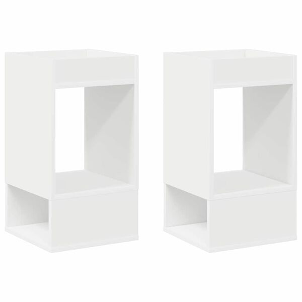 vidaXL Table d'appoint 2 pcs Blanc 30 x 30 x 56 cm Bois d'ing&eacute;nierie
