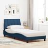 vidaXL Lit avec matelas Hanko bleu 90x200 cm tissu