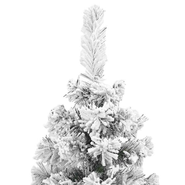 vidaXL Sapin de Noël artificiel mince flocon de neige vert 120 cm PVC