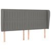vidaXL T&ecirc;te de lit avec oreilles Gris fonc&eacute; 163x23x118/128 cm Tissu