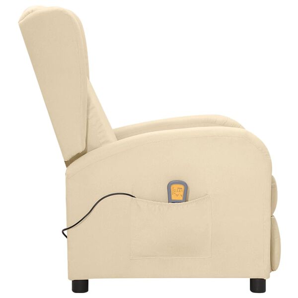 vidaXL Fauteuil de massage Crème Tissu
