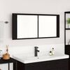 vidaXL Cabinet Miroir LED avec &eacute;tag&egrave;re Ch&ecirc;ne noir 100 x 12 x 45 cm