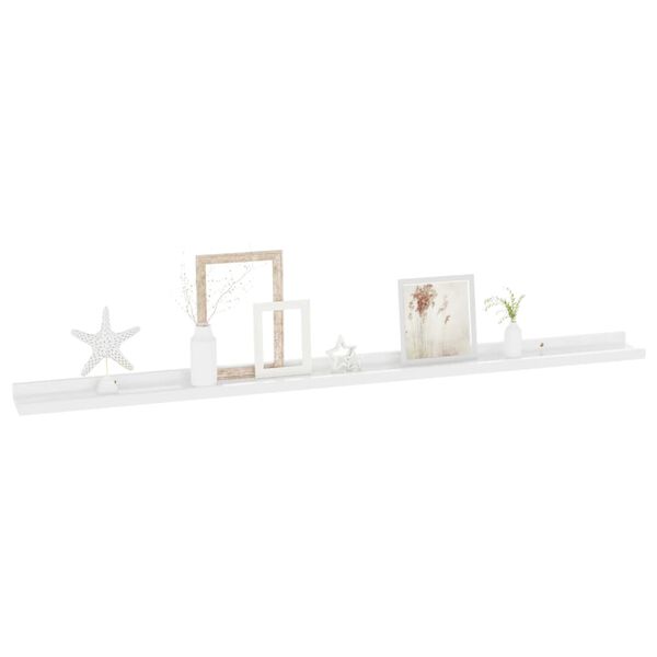 vidaXL &Eacute;tag&egrave;res murales 2 pcs Blanc brillant 115x9x3 cm
