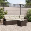 vidaXL Salon de jardin avec coussins 5 pcs marron r&eacute;sine tress&eacute;e