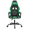 vidaXL Chaise de jeu pivotante Noir et vert Similicuir