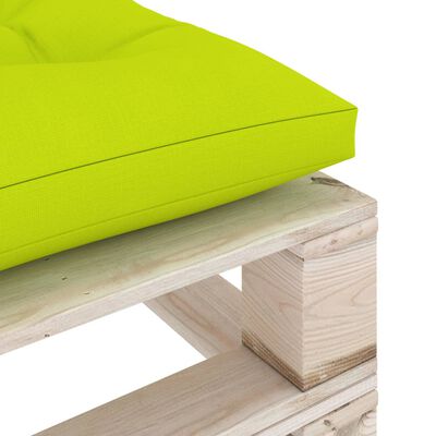 vidaXL Repose-pied palette de jardin avec coussin vert vif bois de pin
