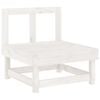 vidaXL Canap&eacute; central de jardin blanc bois de pin massif