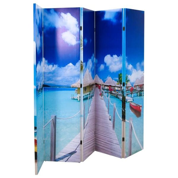 vidaXL Cloison de s&eacute;paration pliable 200 x 170 cm Plage