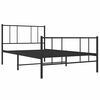 vidaXL Cadre de lit m&eacute;tal sans matelas avec pied de lit noir 90x190 cm