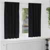 vidaXL Rideaux occultants avec anneaux 2 pcs Noir 175 x 140 cm