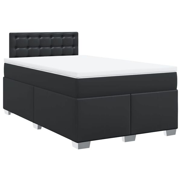 vidaXL Sommier &agrave; lattes de lit avec matelas noir 120x190 cm similicuir