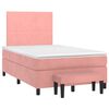 vidaXL Sommier &agrave; lattes de lit avec matelas Rose 120x200 cm Velours