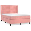 vidaXL Sommier &agrave; lattes de lit avec matelas Rose 140x190 cm Velours