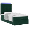 vidaXL Cadre de lit ottoman avec matelas vert fonc&eacute; 100x200 cm velours