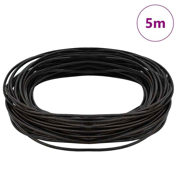 vidaXL Corde en Cuir Marron fonc&eacute; &Oslash;2 mm x 5 m Cuir