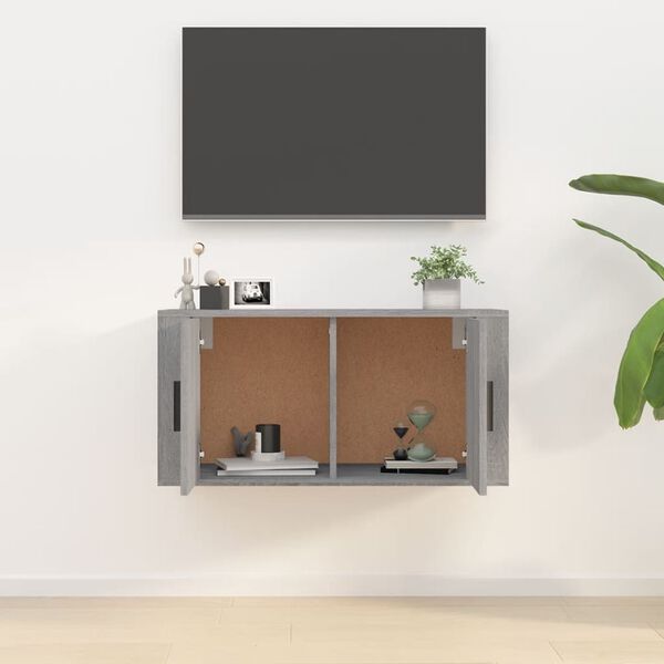 vidaXL Meuble TV mural Sonoma gris 80x34,5x40 cm