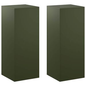 vidaXL Support de Plante 2 pcs Vert olive 40 x 40 x 100 cm Acier