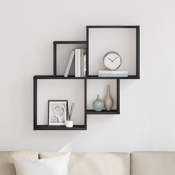 vidaXL Étagère Murale Chêne noir 80 x 15 x 78,5 cm Bois d'ingénierie