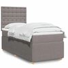 vidaXL Sommier &agrave; lattes de lit avec matelas Taupe 100x200 cm Tissu
