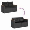 vidaXL Ensemble de canap&eacute; de jardin avec coussin 14 pcs Noir polyrotin