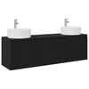 vidaXL Ensemble d'armoire de salle de bain 3 pc Noir