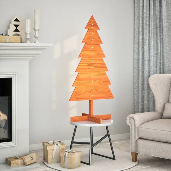vidaXL Arbre de No&euml;l en bois pour d&eacute;coration 120 cm bois de pin massif