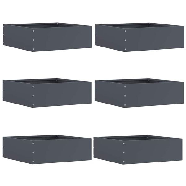 vidaXL Bordure de Pelouse 6 pcs Anthracite 40 x 40 x 13 cm Acier