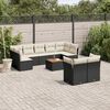 vidaXL Salon de jardin 10 pcs avec coussins noir r&eacute;sine tress&eacute;e