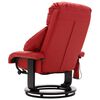vidaXL Fauteuil de massage TV inclinable rouge similicuir