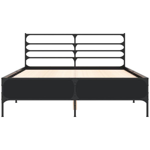 vidaXL Cadre de lit sans matelas noir 140x190 cm