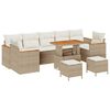 vidaXL Ensemble de canap&eacute; de jardin 10 pcs Beige polyrotin
