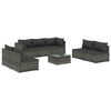 vidaXL Salon de jardin 8 pcs avec coussins R&eacute;sine tress&eacute;e Gris