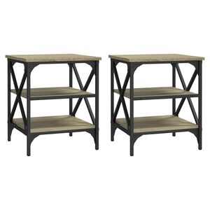 vidaXL Tables d'appoint 2 pcs Ch&ecirc;ne sonoma 40x42x50 cm Bois ing&eacute;nierie
