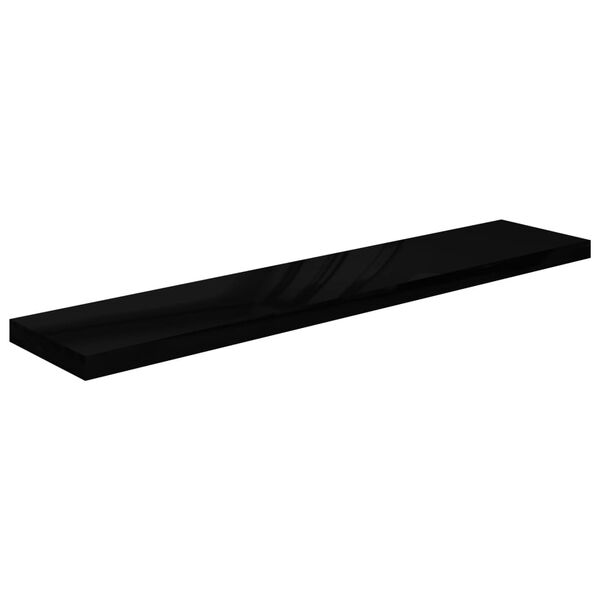 vidaXL Étagère murale flottante 2 pcs Noir brillant 120x23,5x3,8cm MDF