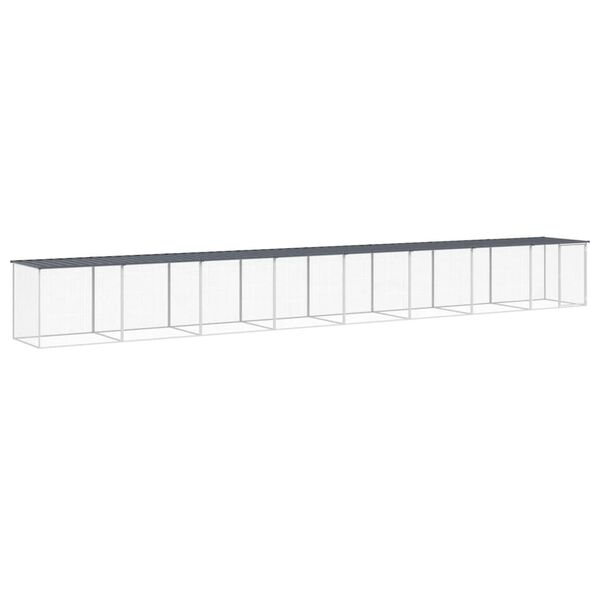 vidaXL Poulailler avec toit anthracite 803x98x90 cm acier galvanis&eacute;
