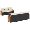 vidaXL Salon de jardin 8 pcs avec coussins noir r&eacute;sine tress&eacute;e